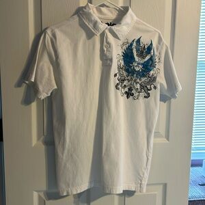 Chalc white polo shirt, size S